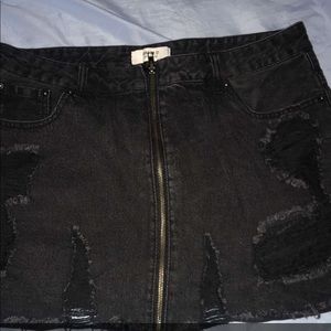 Black denim skirt